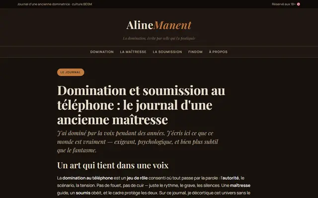 Page d'accueil de Aline Manent