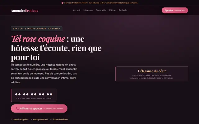 Page d'accueil de Annuaire Érotique