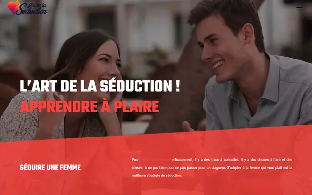 Page d'accueil de Art de la Séduction