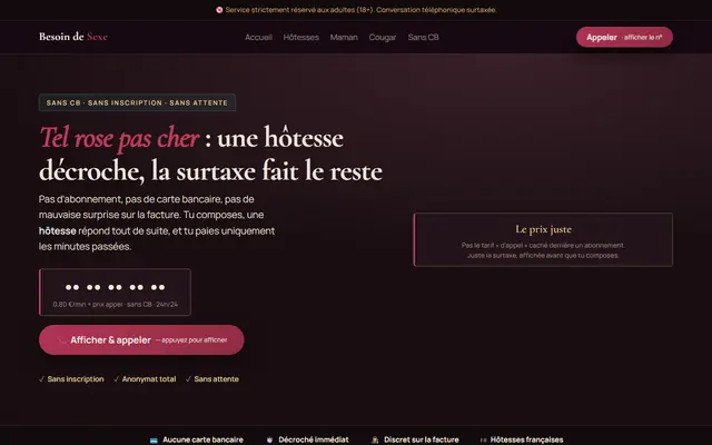 Page d'accueil de Besoin de Sexe
