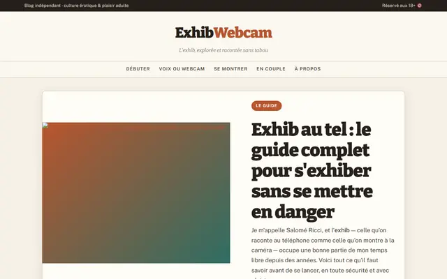 Page d'accueil de Exhib Webcam