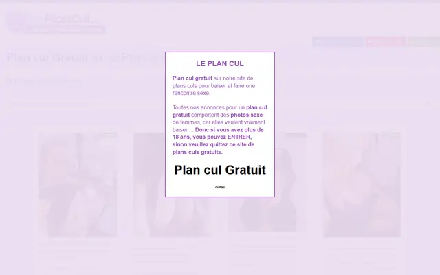 Page d'accueil de Le Plan Cul