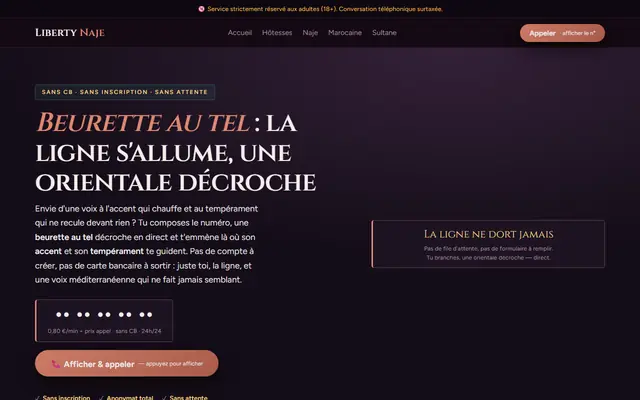 Page d'accueil de Liberty Najé