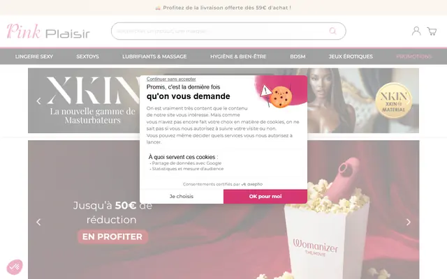 Page d'accueil de Pink Plaisir