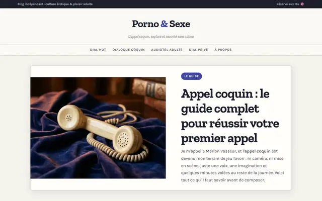 Page d'accueil de Porno et Sexe