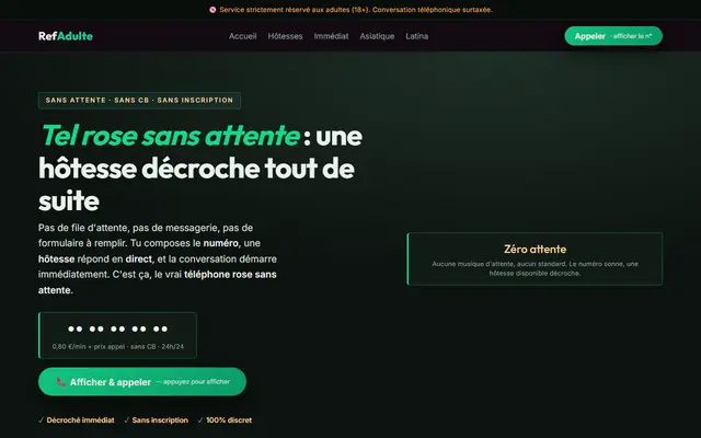 Page d'accueil de RefAdulte