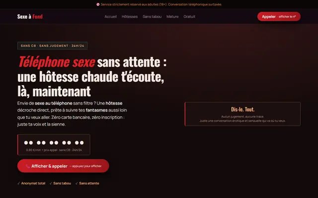 Page d'accueil de Sexe à Fond